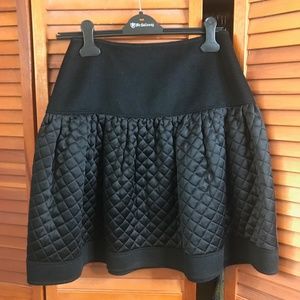 Valentino Black Diamond Quilted Skirt High Waisted